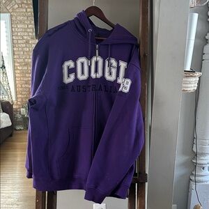 COOGI AUSTRALIA PURPLE FULL ZIP HOODIE HOODED SWEATSHIRT XXL EXCELLENT